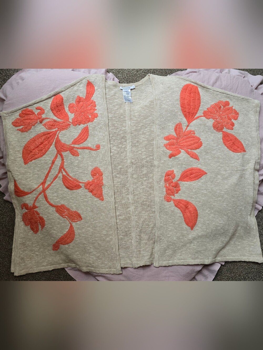 Chico's Tan Open-Knit Cardigan